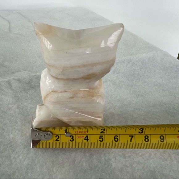 Vintage owl onyx, paperweight collectible figurine decoration Carved Marble Owl - Picture 14 of 16